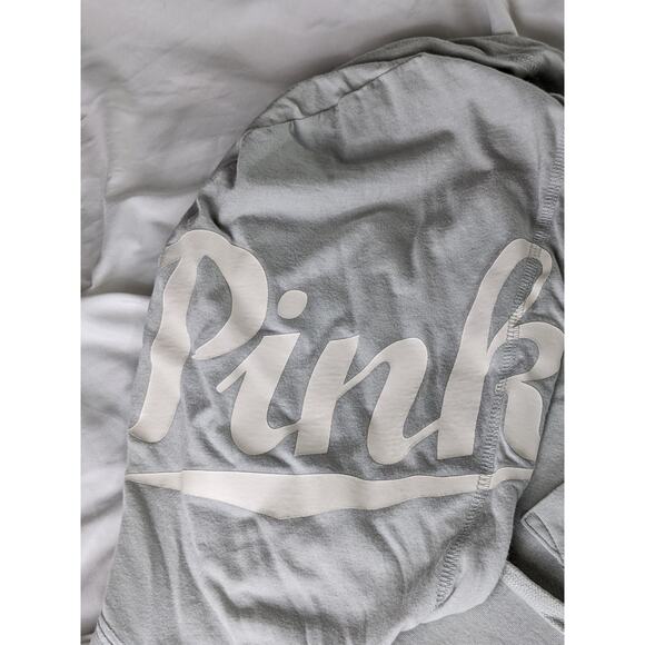 🎄 PINK VS EUC hoodie long sleeve top XS pale grey - Picture 12 of 16